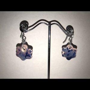 Ceramic flower earrings